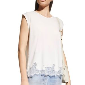 White rag & bone tee with lace hem